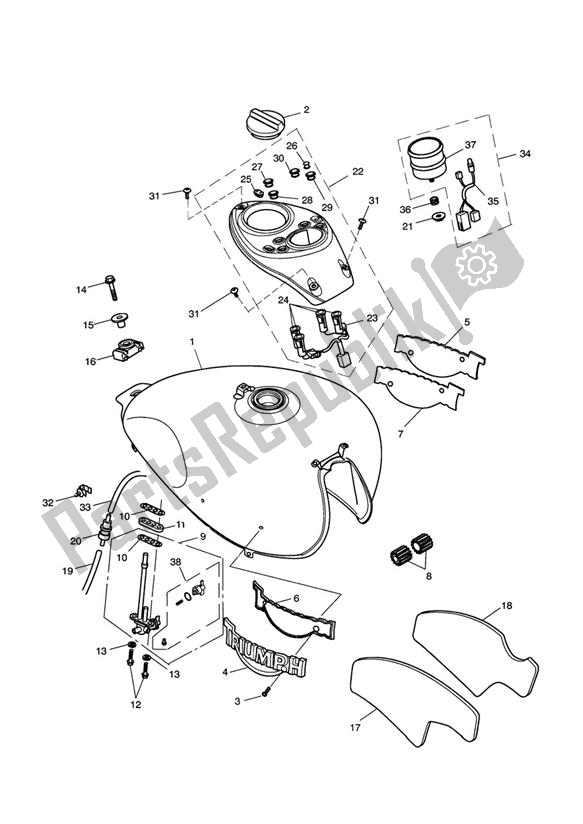 Todas las partes para Fuel Tank & Fittings > 317246 de Triumph Speedmaster Carburettor 790 2003 - 2007