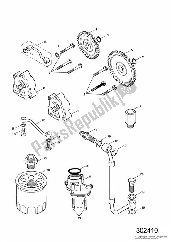 All parts for the Lubrication System of the Triumph Speedmaster Carburettor 790 2003 - 2007