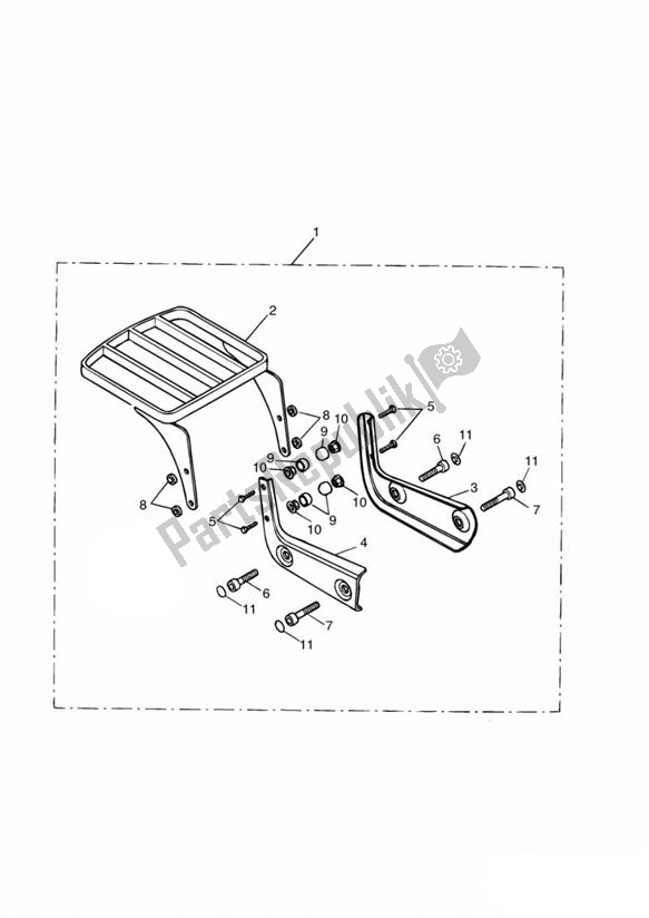 Todas las partes para Luggage Rack (mounting Plate) Kit de Triumph Speedmaster Carburettor 790 2003 - 2007