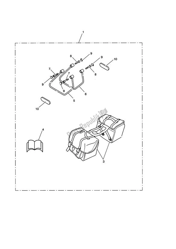 All parts for the Pannier Kit, Leather, Type C of the Triumph Speedmaster Carburettor 790 2003 - 2007