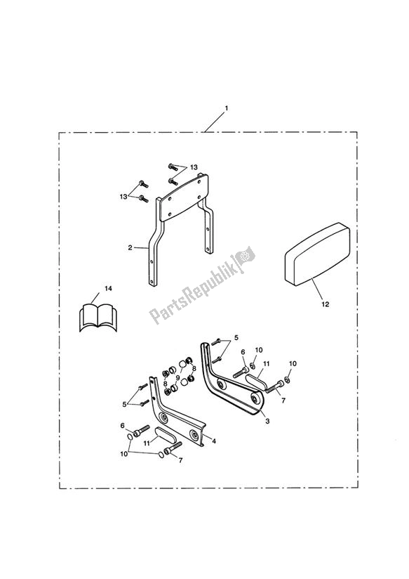 All parts for the Passenger Backrest Std Kit of the Triumph Speedmaster Carburettor 790 2003 - 2007