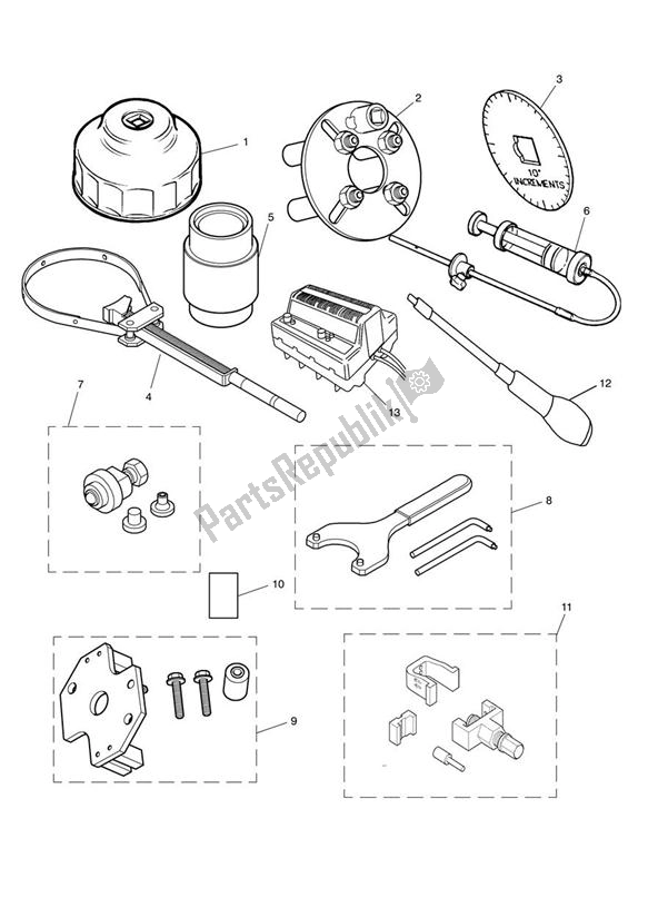 Todas las partes para Herramientas De Servicio de Triumph Speedmaster Carburettor 790 2003 - 2007