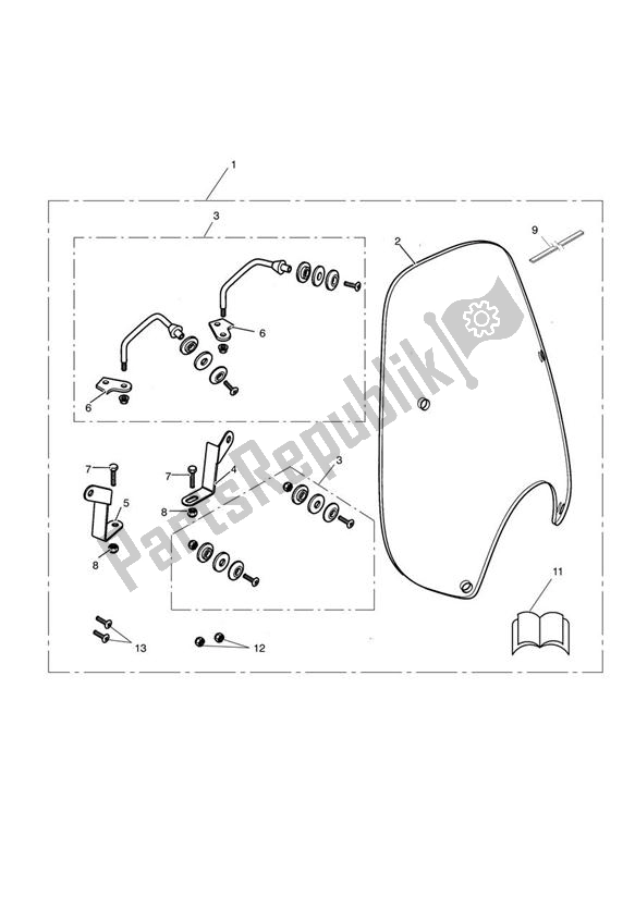 All parts for the Summer Screen Kit of the Triumph Speedmaster Carburettor 790 2003 - 2007