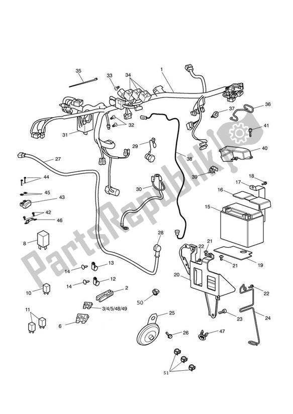 Tutte le parti per il Materiale Elettrico del Triumph Speedmaster EFI 865 2007 - 2014