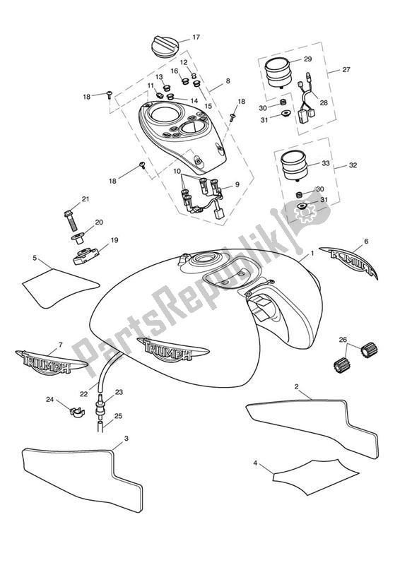 Tutte le parti per il Fuel Tank & Fittings del Triumph Speedmaster EFI 865 2007 - 2014