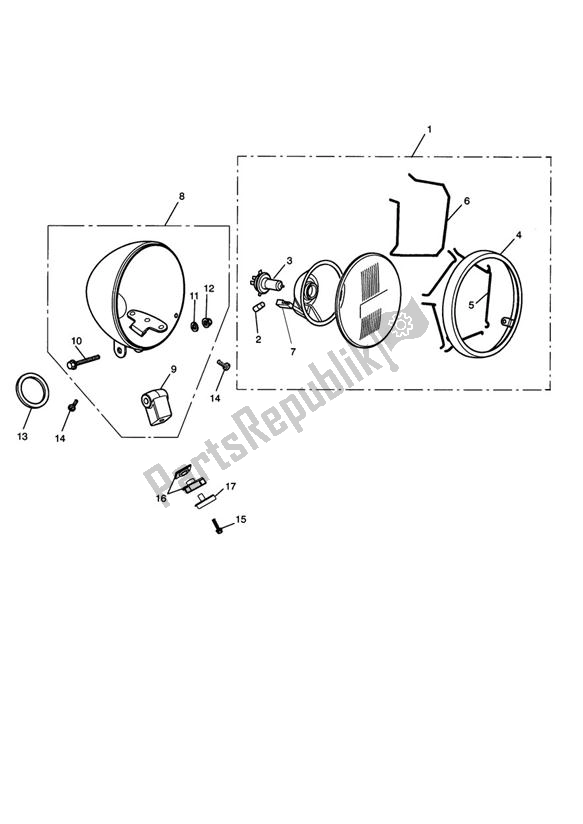 Tutte le parti per il Headlight Assembly > 469049 del Triumph Speedmaster EFI 865 2007 - 2014