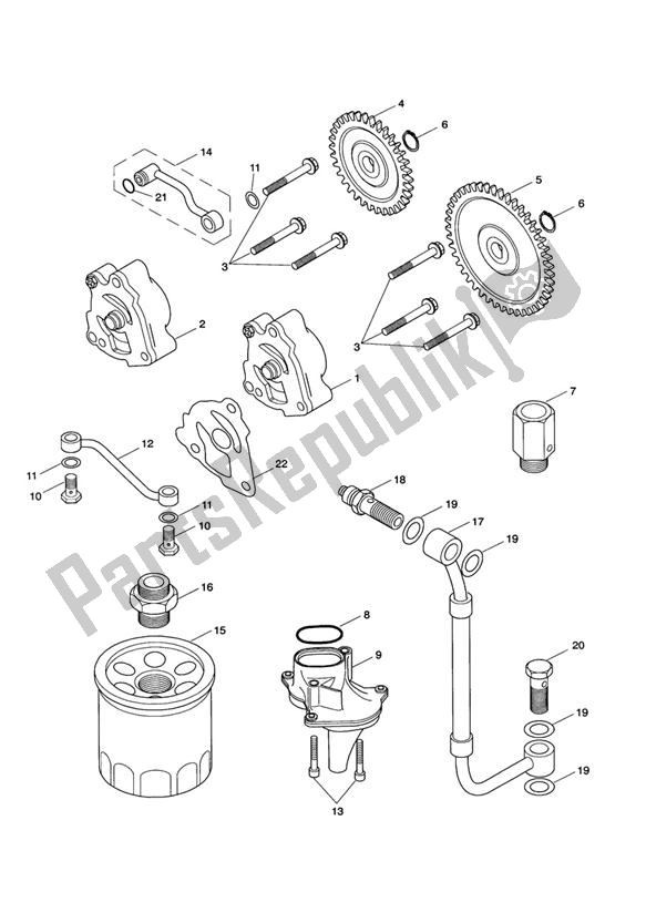 All parts for the Lubrication System of the Triumph Speedmaster EFI 865 2007 - 2014