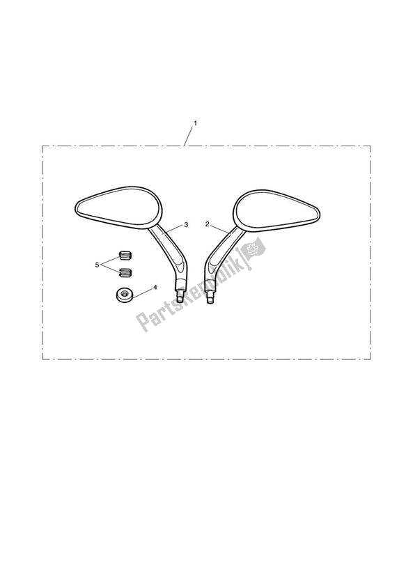 All parts for the Mirror Kit, Teardrop Style, Black of the Triumph Speedmaster EFI 865 2007 - 2014