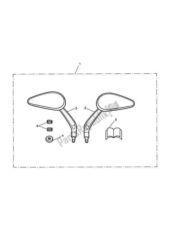 All parts for the Oval Mirrors, Kit of the Triumph Speedmaster EFI 865 2007 - 2014
