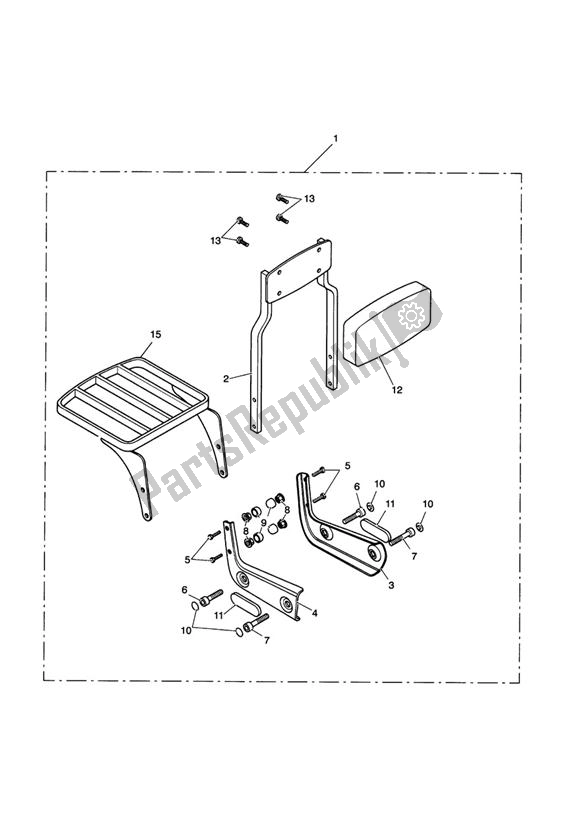 Todas las partes para Passenger Backrest Tall + Luggage Rack Kit de Triumph Speedmaster EFI 865 2007 - 2014