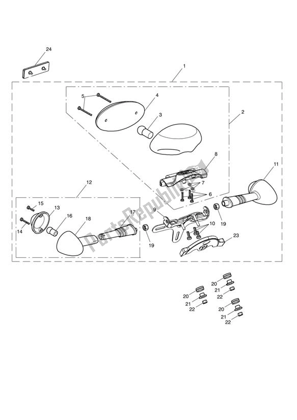 Toutes les pièces pour le Rear Light & Indicator Assy 469050 > du Triumph Speedmaster EFI 865 2007 - 2014