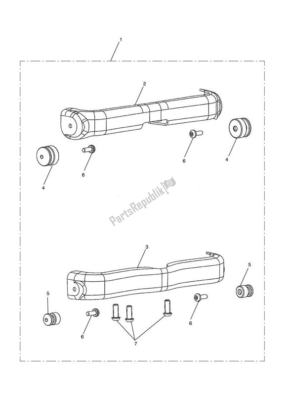 Tutte le parti per il Screen Mounting Kit del Triumph Speedmaster EFI 865 2007 - 2014