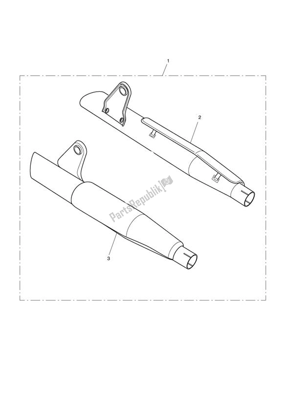 All parts for the Silencers, Short, Chrome, Pair of the Triumph Speedmaster EFI 865 2007 - 2014