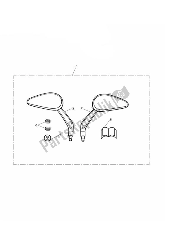 All parts for the Teardrop Style Mirrors, Kit of the Triumph Speedmaster EFI 865 2007 - 2014