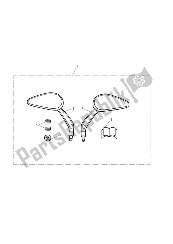 All parts for the Teardrop Style Mirrors, Kit of the Triumph Speedmaster EFI 865 2007 - 2014