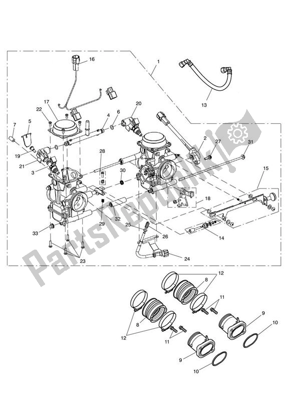 Todas as partes de Corpos Estranguladores do Triumph Speedmaster EFI 865 2007 - 2014