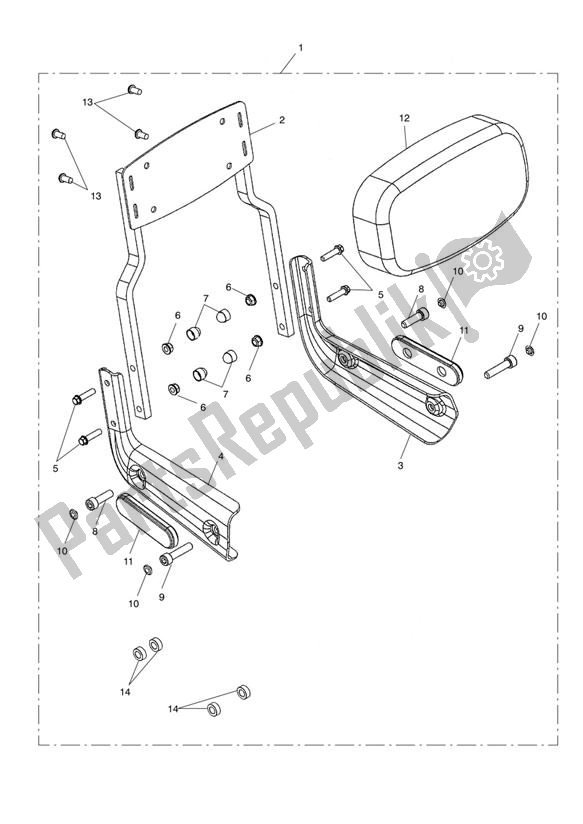 Tutte le parti per il Traditional Passenger Backrest, Short del Triumph Speedmaster EFI 865 2007 - 2014