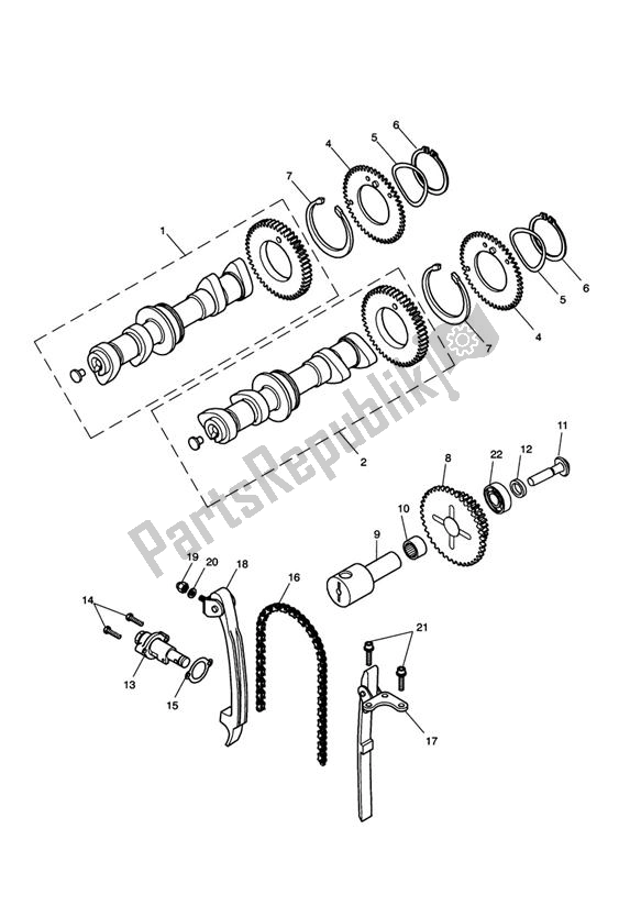Tutte le parti per il Albero A Camme E Albero A Camme del Triumph Speedmaster EFI 865 2007 - 2014