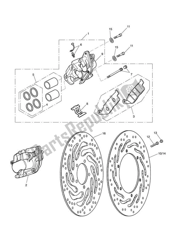 Todas las partes para Pinza De Freno Delantero Y Discos de Triumph Speedmaster EFI 865 2007 - 2014