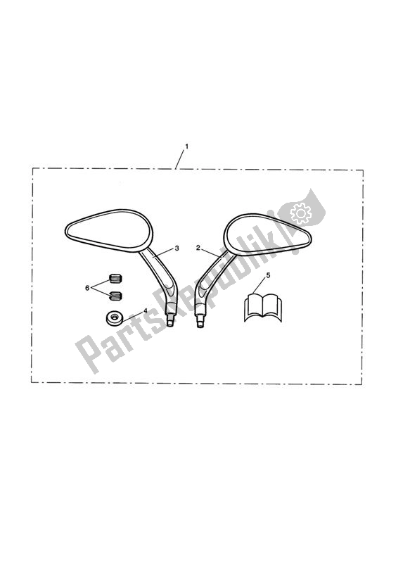 Tutte le parti per il Kit, Teardrop Style Mirrors, Drilled del Triumph Speedmaster EFI 865 2007 - 2014