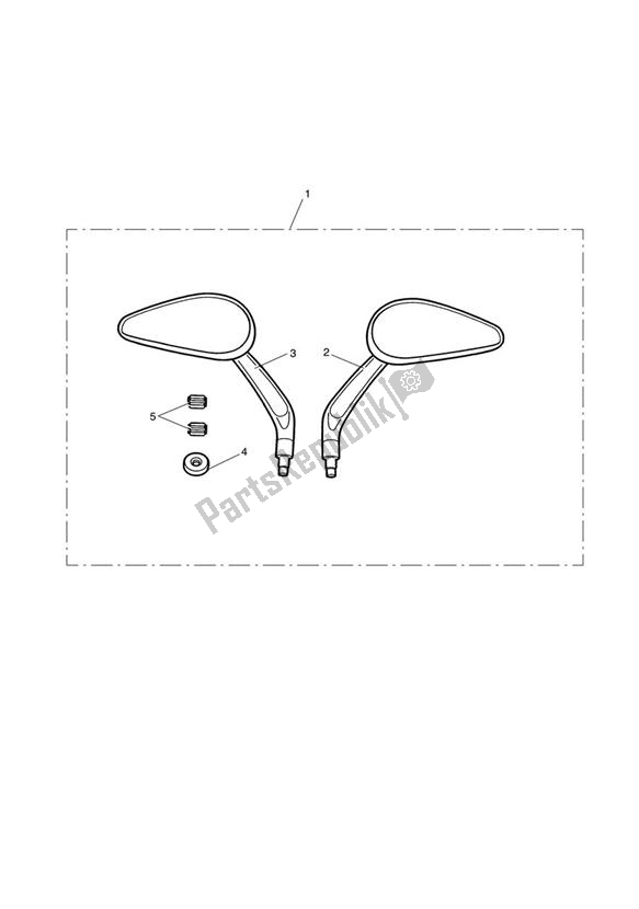 All parts for the Mirror Kit, Teardrop Style, Black of the Triumph Speedmaster EFI 865 2007 - 2014