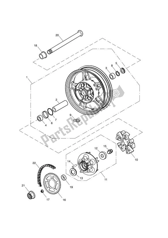 Todas las partes para Rear Wheel & Final Drive 469050 > de Triumph Speedmaster EFI 865 2007 - 2014