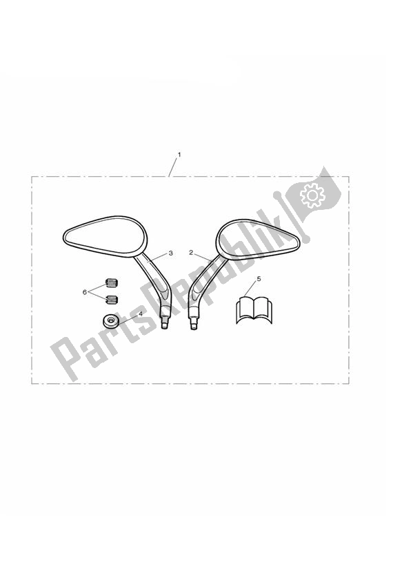 All parts for the Teardrop Style Mirrors, Kit of the Triumph Speedmaster EFI 865 2007 - 2014