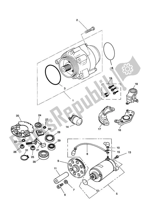 Todas las partes para Alternator/starter de Triumph Sprint Carburettor 885 1993 - 1998