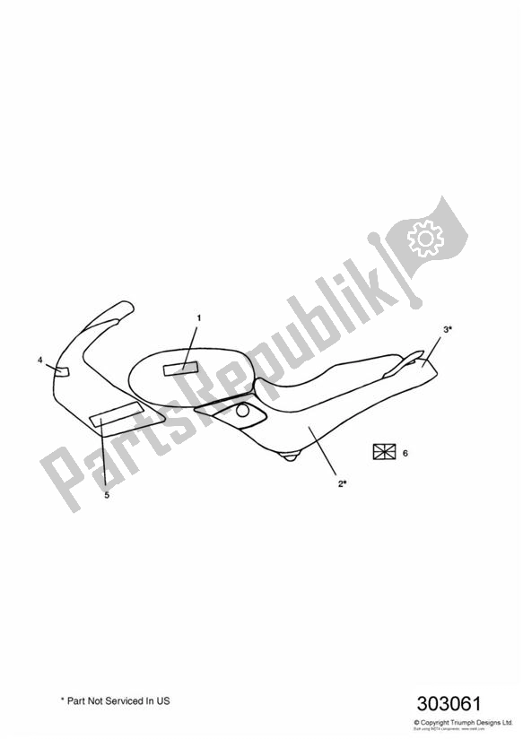 Tutte le parti per il Bodywork - Decals Candy Apple Red del Triumph Sprint Carburettor 885 1993 - 1998