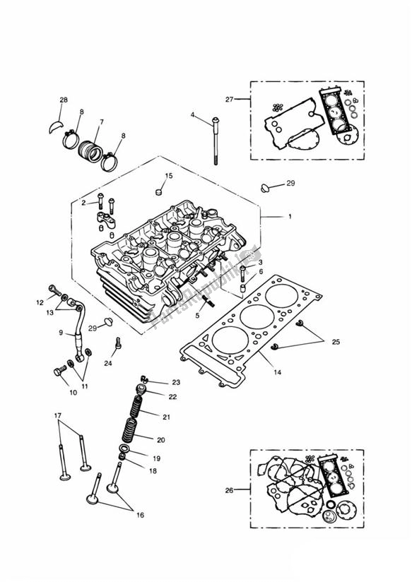 All parts for the Cylinder Head And Valves of the Triumph Sprint Carburettor 885 1993 - 1998