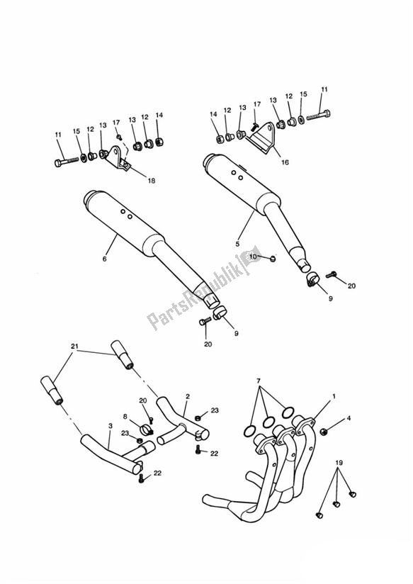 Tutte le parti per il Exhaust System Sprint Executive del Triumph Sprint Carburettor 885 1993 - 1998