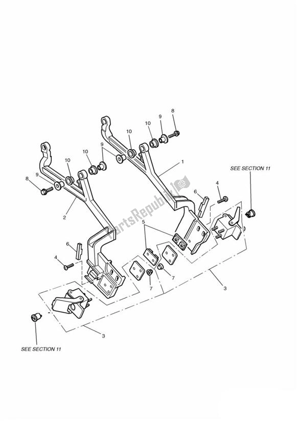 All parts for the Luggage Mounting Rails Sprint Executive of the Triumph Sprint Carburettor 885 1993 - 1998