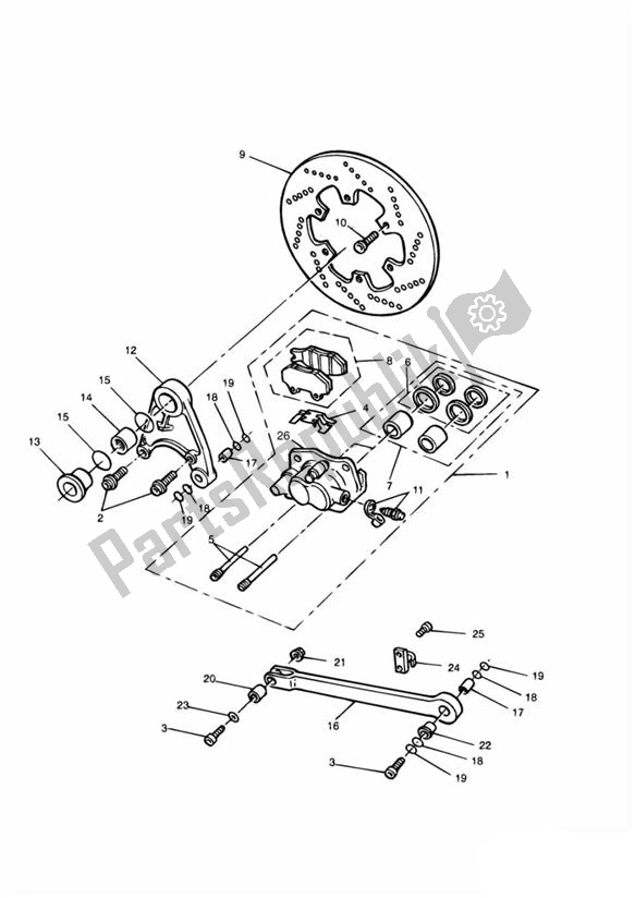 Toutes les pièces pour le Rear Brake Disc And Caliper Sprint Sport/sprint Executive du Triumph Sprint Carburettor 885 1993 - 1998