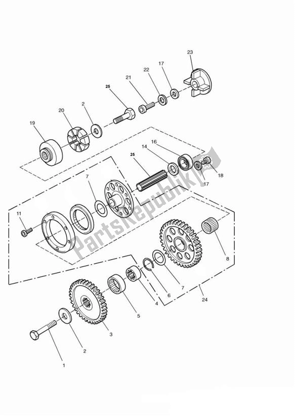 All parts for the Alternator/ Starter Drive Gears of the Triumph Sprint Carburettor ALL 885 1993 - 1998