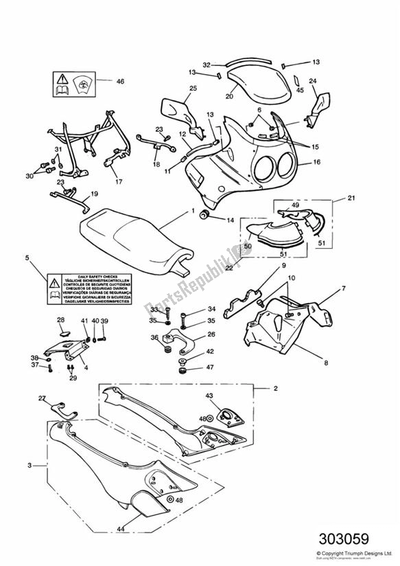 Alle onderdelen voor de Bodywork - Cockpit 16922 > van de Triumph Sprint Carburettor ALL 885 1993 - 1998