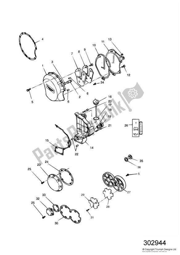 Todas las partes para Engine Covers Grey Engines de Triumph Sprint Carburettor ALL 885 1993 - 1998