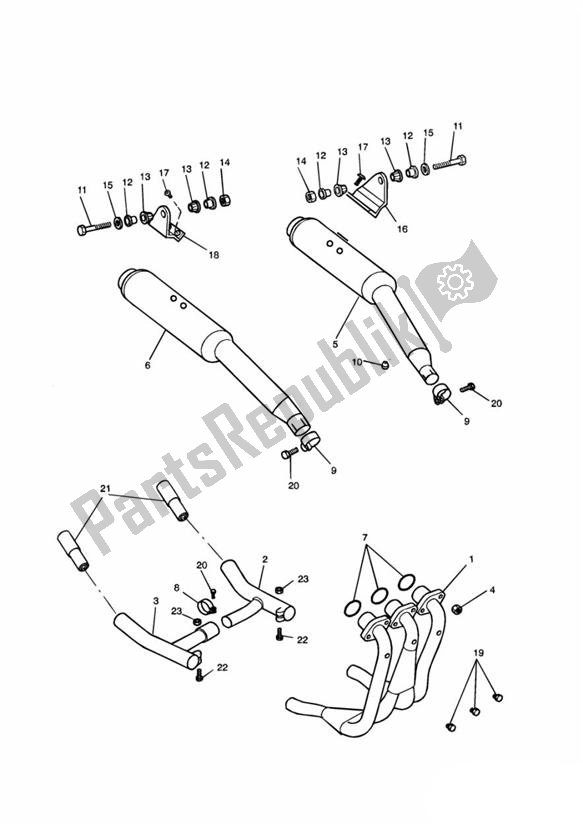 Todas las partes para Exhaust System Sprint Executive de Triumph Sprint Carburettor ALL 885 1993 - 1998