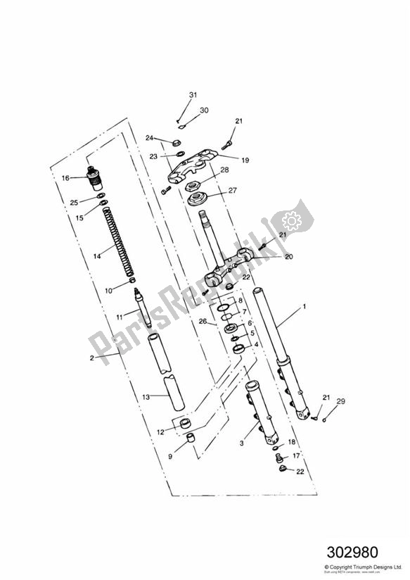 All parts for the Front Forks And Yokes Sprint Sport of the Triumph Sprint Carburettor ALL 885 1993 - 1998