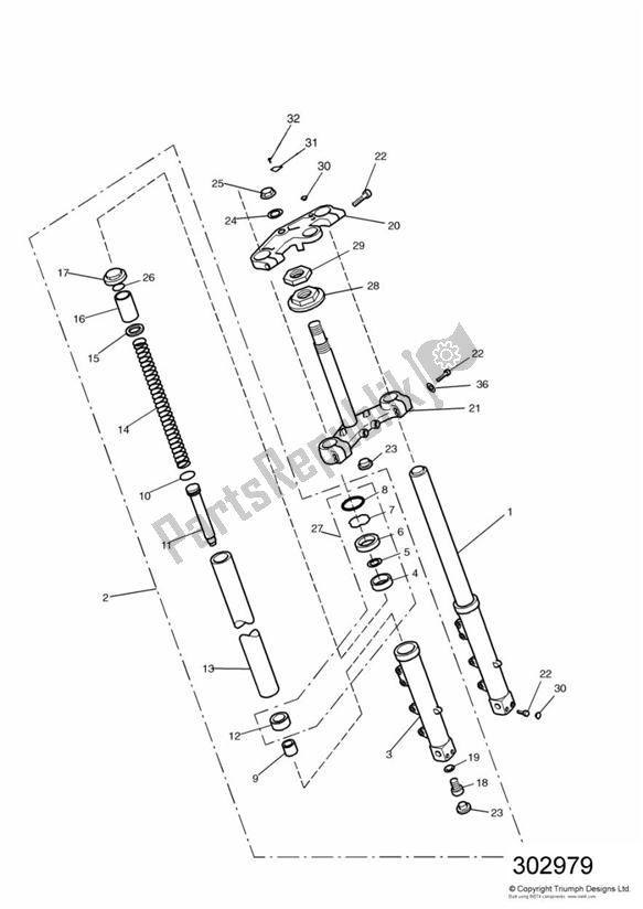 Alle onderdelen voor de Front Forks And Yokes Sprint/sprint Executive van de Triumph Sprint Carburettor ALL 885 1993 - 1998