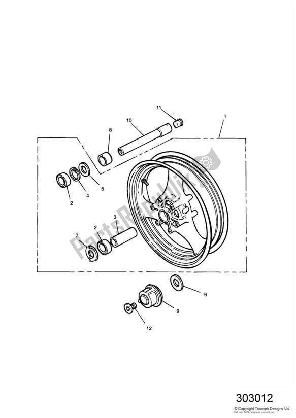 All parts for the Front Wheel 16922 > of the Triumph Sprint Carburettor ALL 885 1993 - 1998