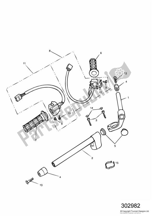 Toutes les pièces pour le Handlebars And Switches du Triumph Sprint Carburettor ALL 885 1993 - 1998