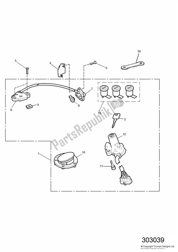 Alle onderdelen voor de Ignition Switch & Lock Set Sprint Executive van de Triumph Sprint Carburettor ALL 885 1993 - 1998