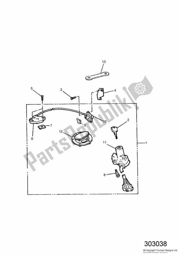 Todas las partes para Ignition Switch/seat Lock Sprint/sprint Sport de Triumph Sprint Carburettor ALL 885 1993 - 1998