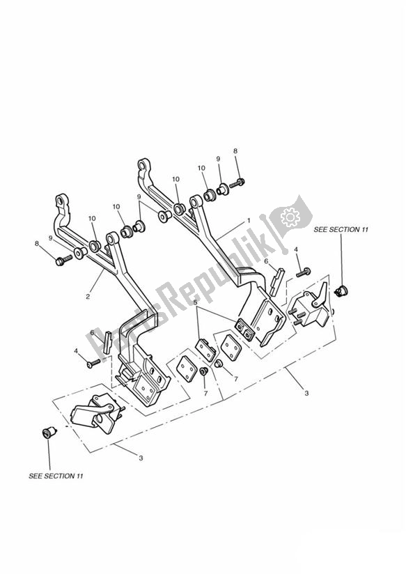 All parts for the Luggage Mounting Rails Sprint Executive of the Triumph Sprint Carburettor ALL 885 1993 - 1998