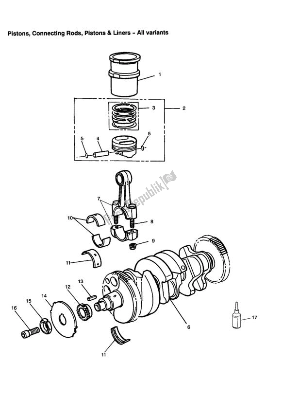 All parts for the Pistons, Connecting Rods, Pistons & Liners - All Variants of the Triumph Sprint Carburettor ALL 885 1993 - 1998