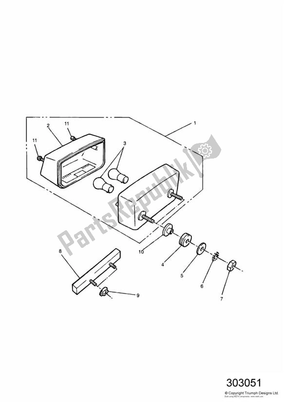 Toutes les pièces pour le Rear Lamps Sprint > 16921 du Triumph Sprint Carburettor ALL 885 1993 - 1998