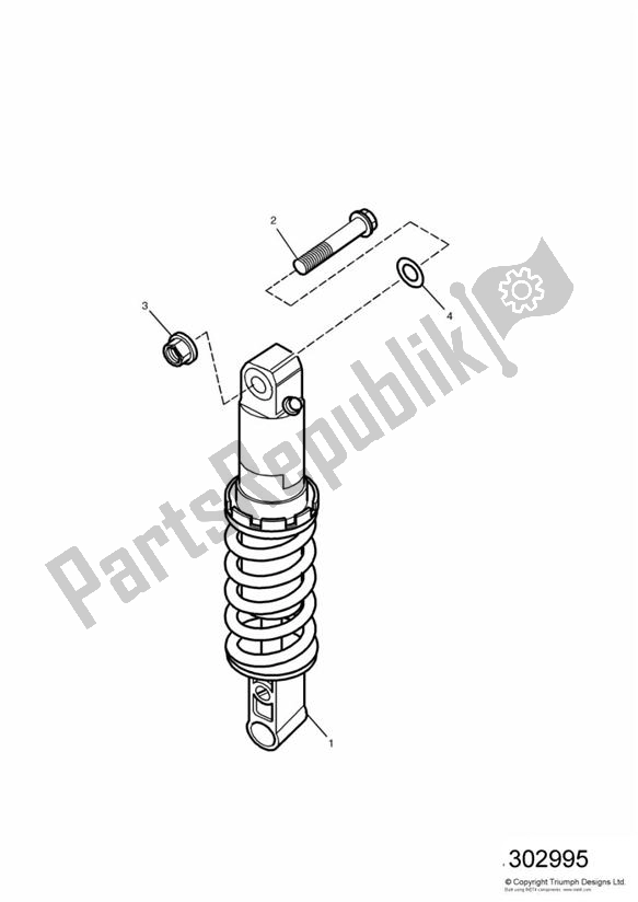 All parts for the Rear Suspension Unit Sprint 29156 > of the Triumph Sprint Carburettor ALL 885 1993 - 1998