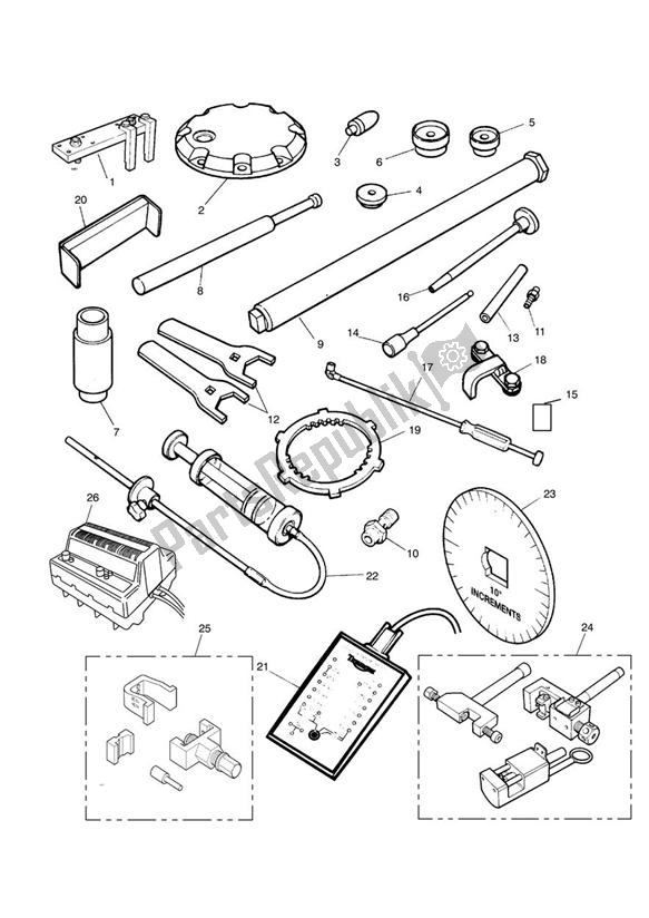 Alle onderdelen voor de Service Tools All Versions van de Triumph Sprint Carburettor ALL 885 1993 - 1998