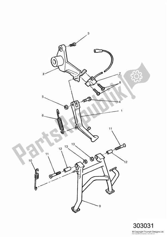 Toutes les pièces pour le Béquille Latérale du Triumph Sprint Carburettor ALL 885 1993 - 1998