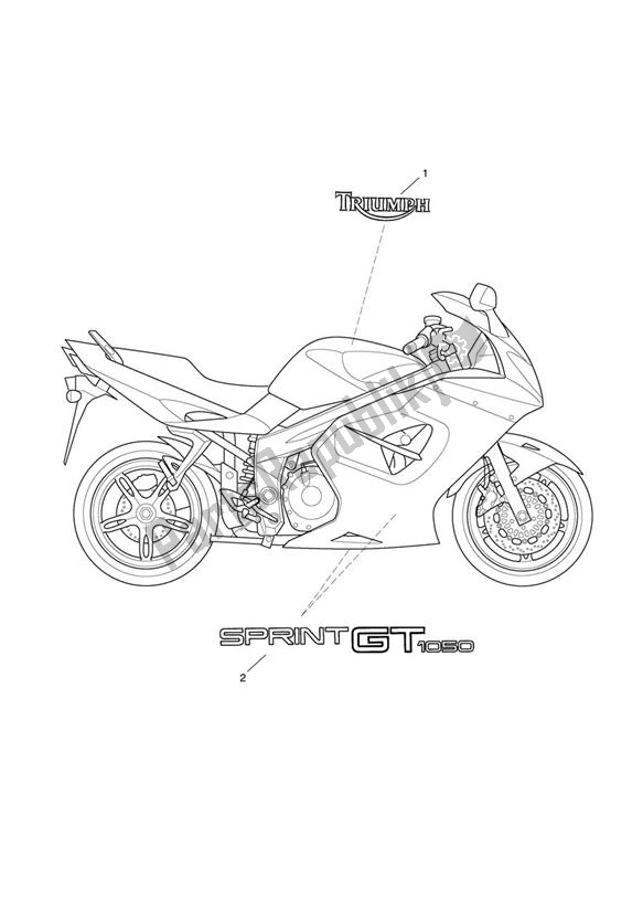 All parts for the Bodywork - Decals of the Triumph Sprint GT 1050 2011 - 2013